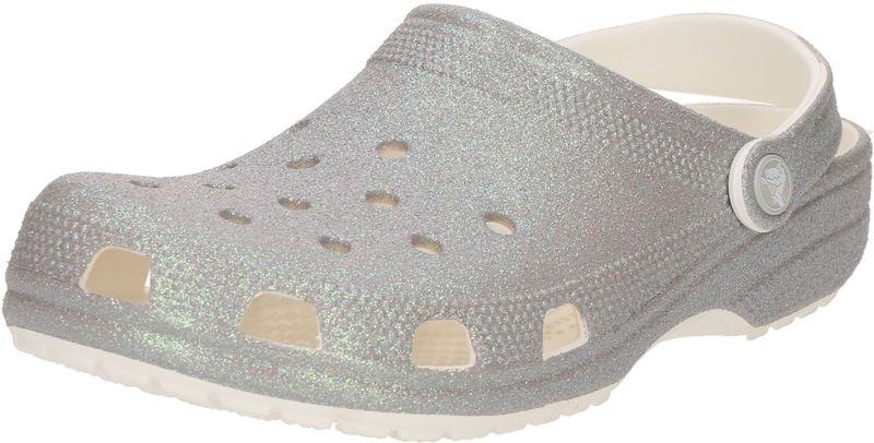 Crocs - Classic Iridescent Glitter - Instappers - Wit - Zilver