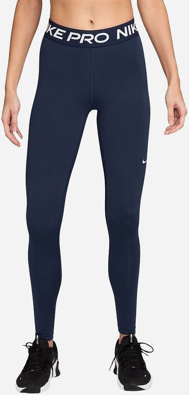 Nike - Pro Legging - Blauw - Dames - Halfhoge Taille - Mesh Vlakken