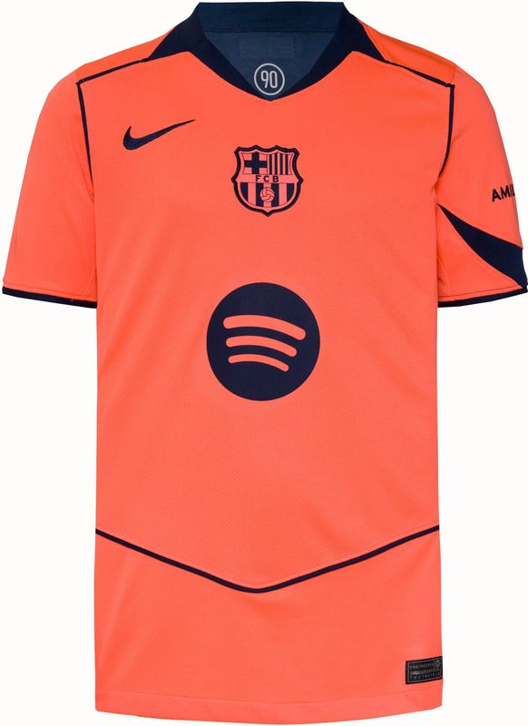 FC Barcelona - 2025/26 Stadium Derde - Voetbalshirt - Oranje - Dri-FIT voor Kids