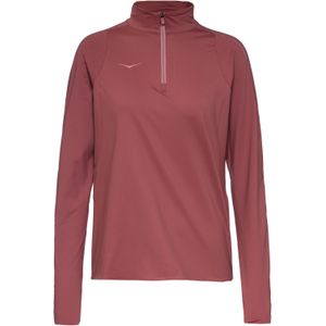 HOKA Womens Glidetech Quarter Zip Hardloopshirt (Dames |rood)
