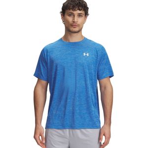 Under Armour - UA Tech Textured SS - Sportshirt - Blauw - Wit