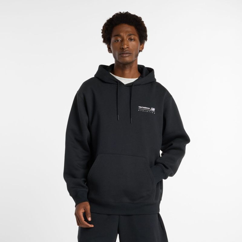 New Balance - Linear Graphic Hoodie - Heren - Zwart