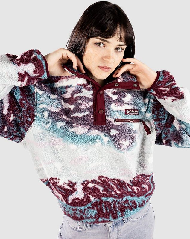 Columbia - Helvetia II Printed Cropped Half Snap - Fleece - Bordeauxrood