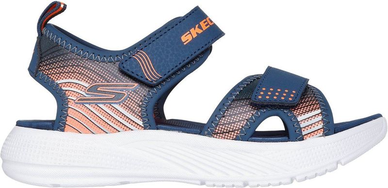 Sandaal - Navy/Oranje - Klittenbandsluiting - Open Neus - Middel Wijdte