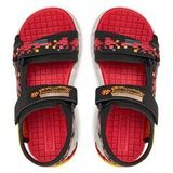 Skechers Mega-Splash 4k platte sandalen voor kinderen en jongeren, Zwarte synthetische blauwe limoentrim, 27.5 EU