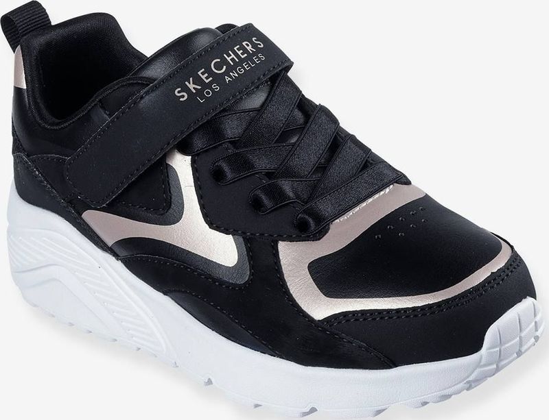 Skechers - Uno Lite Metallic Burst - Klittenbandschoen - Zwart Rose Goud