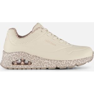 Skechers - Uno - Damessneakers - Wit Luipaard