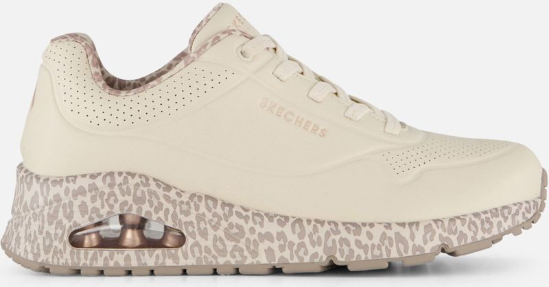 Skechers - Uno - Damessneakers - Wit Luipaard