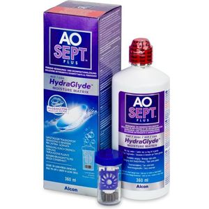 Aosept Plus with Hydraglyde 360 ml met lenzendoosje - lenzenvloeistof