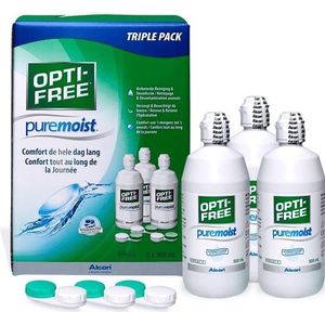 OPTI-FREE® PureMoist® alles-in-één lenzenvloeistof | 3x 300ml + 1x 90ml