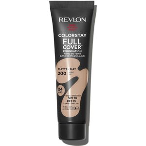 Revlon ColorStay Full Cover Matte foundation, langdurig hittebestendig, zweetbestendig, lichte gezichtsmake-up, huid (200), 30 ml