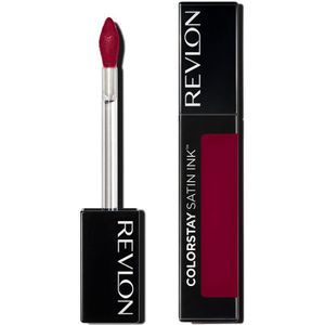Revlon ColorStay Satin Ink 020 On a Mission, vloeibare lippenstift, rijke kleuren, geformuleerd met zwarte bessenzaadolie, 1 stuk