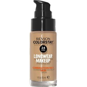 Revlon ColorStay Vloeibare Foundation voor gemengde tot vettige huid, SPF 15, gemiddelde tot volledige dekking, langdurige houding, matte afwerking, Natuurlijk beige (220), 30 ml