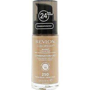 Revlon ColorStay vloeibare foundation voor de gecombineerde tot vette huid, SPF 15, Gemiddelde tot volledige dekking, Langhoudend, Matte finish, Fresh Beige (250), 30 ml