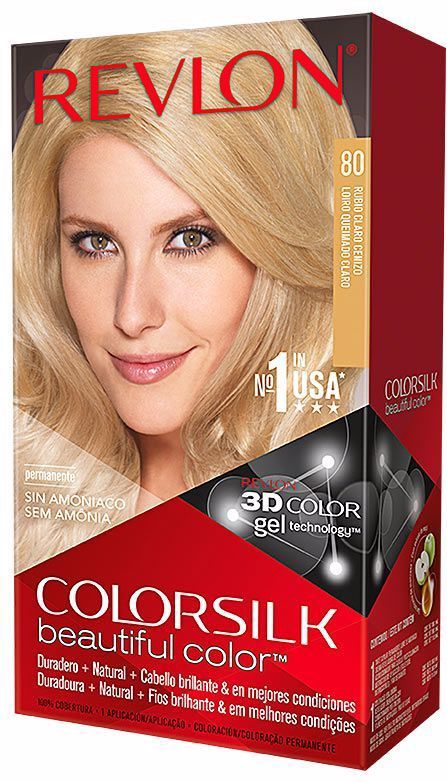 Revlon - ColorSilk Beautiful Color 80 - Haarkleuring - Licht Asblond - Permanente Kleuring