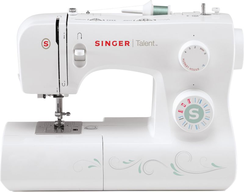 SINGER TALENT 3321, Weiß, Halbautomatische Nähmaschine, Sägen, 4 Step, Elektro, 450 mm