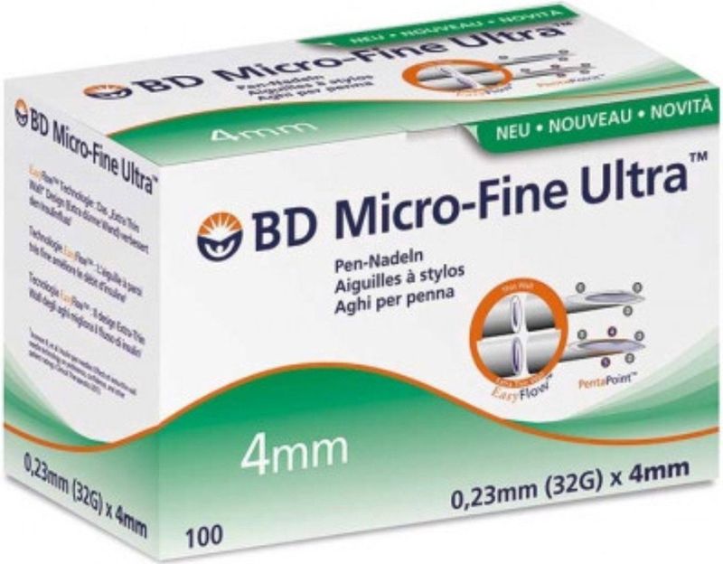 BD - Micro-Fine Ultra pennaald 0,23 x 4mm (32G) 100 stuks