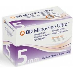 BD Microfine ultra pennaald 0,25 x 5mm (31G) 100 stuks