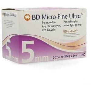 Bd Microfine Ultra Pennaald 0,25mmx5mm Easyflow100