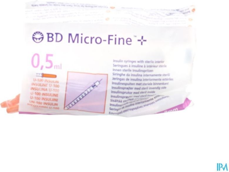 BD Micro-Fine™+ - Insulinespuit - 0,5ml - 30g - 8mm - 10 stuks