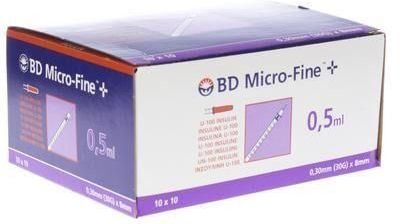 BD Microfine+ Insulinespuit 0,3 ml met naald 0,3mm x 8 mm- 10 stuks - injectiespuit met naald