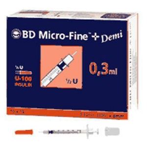 Bd Microfine+ Ins.sp.demi 0,3ml 30g 8mm 100 324826