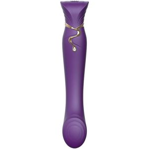 Zalo - Legend QUEEN - siliconen g-punt pulsgolf vibrator met klitoris zuigslangenset - schemering lila, 1 stuk