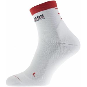 Horizon Quarter compressie sportsokken - Wit / Rood - Uitstekende anatomische pasvorm - Stevige compressie - Schoenmaat: 35-38