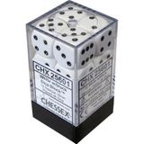 Dobbelstenen Wit/Zwart 16mm (12 stuks)