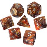 Lustrous Gold/silver Polydice Dobbelsteen Set (7 stuks)