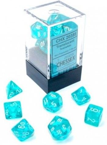 Mini Polydice Dobbelsteen Set Lichtblauw (7 stuks)