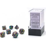 Mini Polydice Dobbelsteen Set Paars / Geel (7 stuks)