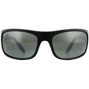 Maui Jim Zonnenbril Peahi 202-35utd Mat Black Neutraal Gray gepolariseerd | Sunglasses