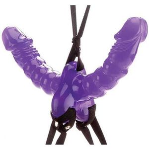 Pipedream Fetish Fantasy voorbinddildo Double Delight Strap On paars - 6 inch