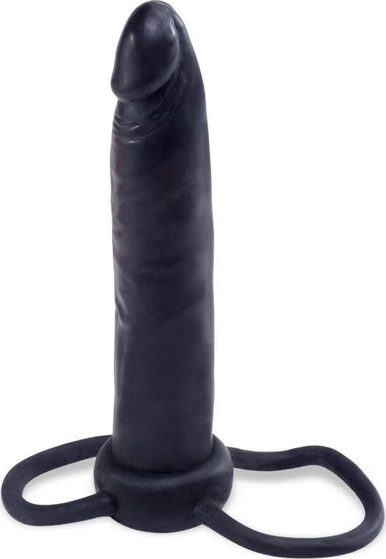 Strap-On „Double Trouble“ mit Penis- und Hodenring
