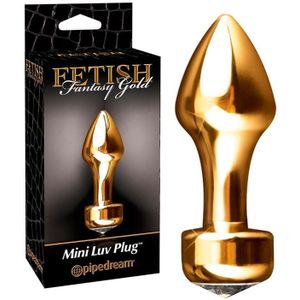 Gouden Mini Buttplug met Diamant - 7.5 cm