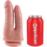 Pipedream King Cock Dubbele Dildo Double Penetrator met Zuignap - 22cm - beige