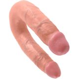 King Cock U-Shaped Double Trouble Dubbele Dildo Medium - beige