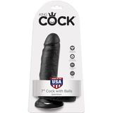 Pipedream King Cock realistische dildo 7 Inch Cock - With Balls zwart - 7,64 inch