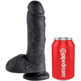 King Cock dildo met ballen - 20 cm, zwart