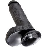 Zwarte realistische XL dildo met ballen 20 cm