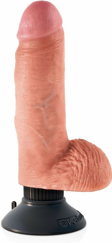 Vibrator '7' Realistic“ mit Hoden und Saugfuß | Multispeedvibration King Cock 1 St