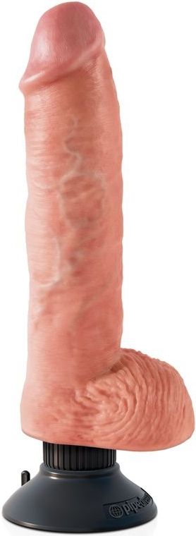 Vibrator '10' Vibrating Realistic“ mit Hoden und Saugfuß | Multispeedvibration King Cock 1 St