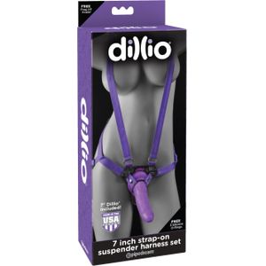 Pipedream - Dillio - Dillio Purple - 7 Inch Strap-On Suspender Harness Set