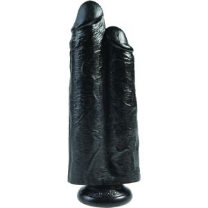 King Cock 9 Inch Dildo - Two Cocks One Hole - Zwart