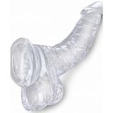 KING COCK CLEAR - REALISTIC CURVED PENIS WITH BALLS 16.5 CM TRANSPARENT