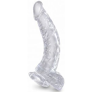 King Cock Transparante Dildo met Balzak - 21 cm