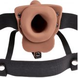 Pipedream - 6 inch Hollow Recharge Strap On - Strap On Hollow Caramel huidskleur