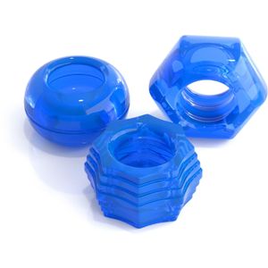 Pipedream Deluxe Cock Ring Set - Blauw, 60 g