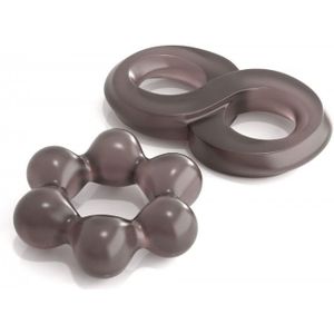 Pipedream Performance Cock Ring Set - Grey, 70 g